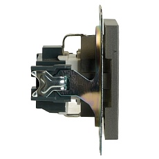 Розетка 2P+PE Stekker Катрин со шторками графит GLS16-7110-06 49423 4