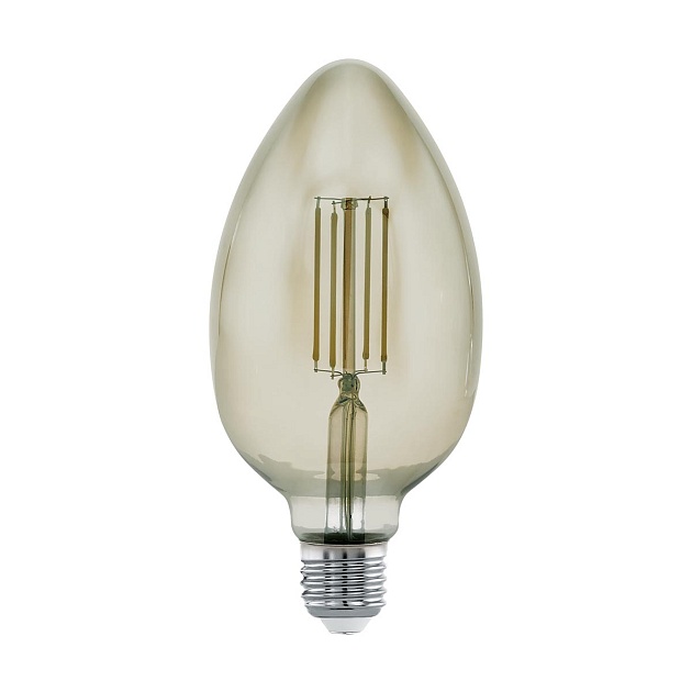 Лампа светодиодная диммируемая филаментная Eglo E27 4W 3000K дымчатая 11839 фото 