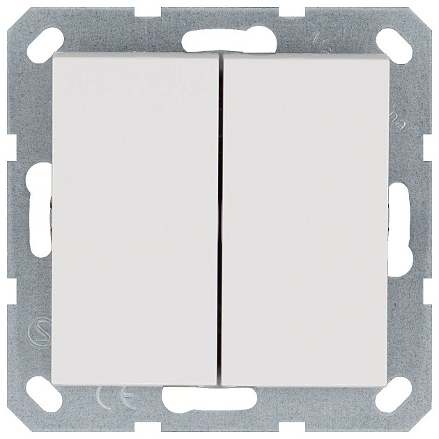 Выключатель двухклавишный Jasmart G3023W изображение 1 Выключатель двухклавишный Jasmart G3023W Фото № 1