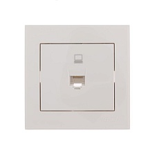 Розетка компьютерная Lezard Rain белая 703-0202-139