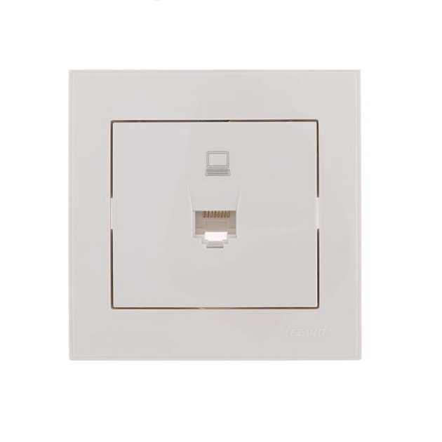 Розетка компьютерная Lezard Rain белая 703-0202-139 изображение 1 Розетка компьютерная Lezard Rain белая 703-0202-139 Фото № 1