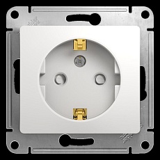 Розетка 2К+З Systeme Electric Glossa 16A 250V со шторками белая GSL000145