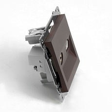 Розетка телевизионная TV + компьютерная RJ-45 Stekker Катрин шоколад GLS00-7106-04 49185 2
