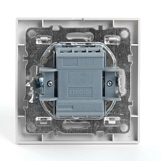 Переключатель двухклавишный Stekker Эрна белый PSW10-9005-01 39919 5