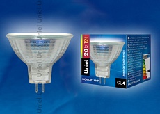 Лампа галогенная Uniel GU4 20W прозрачная MR-11-20/GU4 01657 1