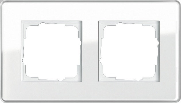 Рамка 2-постовая Gira Esprit C белое стекло 0212512 фото 