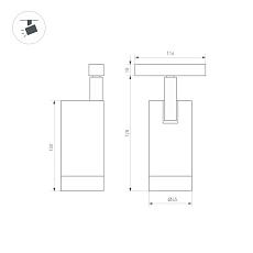 Трековый светодиодный светильник для магнитного шинопровода Arlight Mag-Orient-Spot-R45-12W Warm3000 033827 1