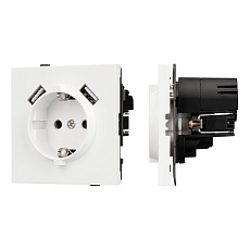 Механизм розетки с USB зарядкой SCT-TENDO-MUAA-SFPL-WH (230V, 16A) Arlight 054606