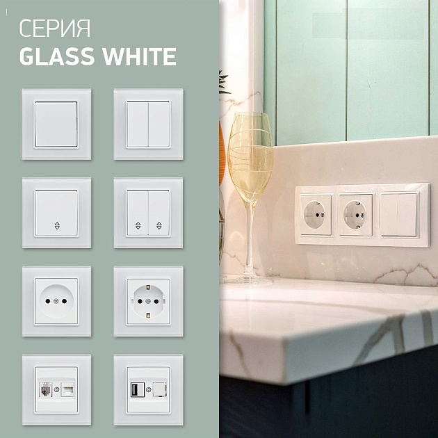 Выключатель одноклавишный Vesta-Electric Exclusive White белый FVK050104BEL Фото № 5