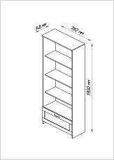 Стеллаж Шведский Стандарт Сириус 78х190 с 1 ящиком 2.02.07.100.5 2