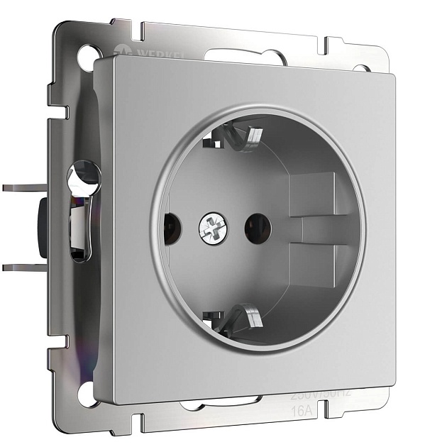 Розетка с заземлением Werkel серебряный W1171006 4690389156410 изображение 1 Розетка с заземлением Werkel серебряный W1171006 4690389156410 Фото № 1