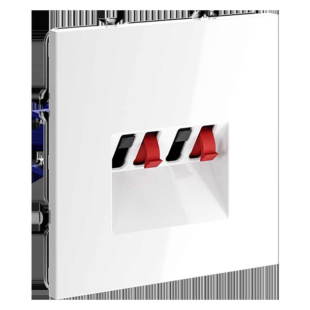 Розетка акустическая встраиваемая Voltum S70 4-местная, (белый глянцевый) VLS060301 Фото № 6