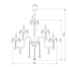 Подвесная люстра Bogates Lecce 309/15 Strotskis 1