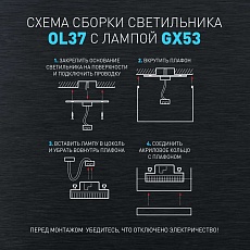Настенно-потолочный светильник ЭРА OL37 BK Б0056384 4