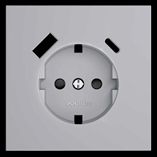Накладка для розетки с заземлением и защитными шторками, с USB A+C, S70 (серый) Voltum VLS001016 4