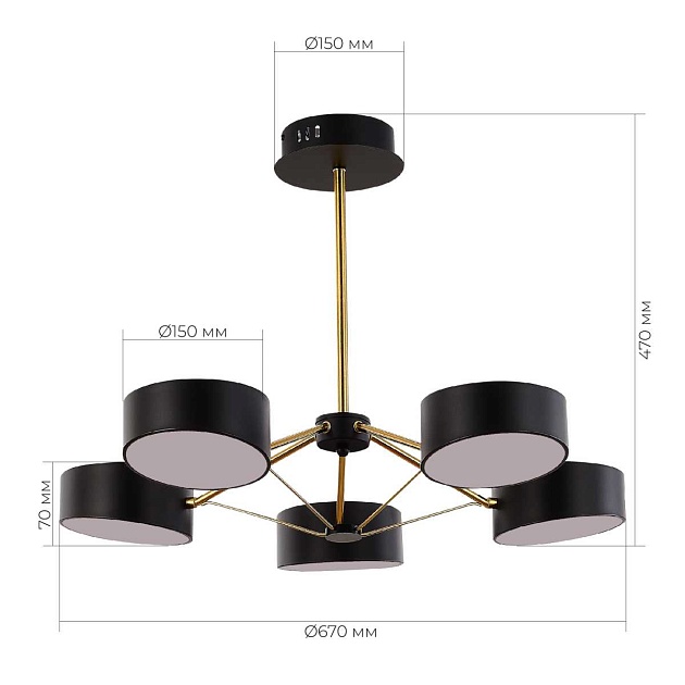 Потолочная светодиодная люстра Evoluce Valle SLE6005-402-05 изображение 3 Потолочная светодиодная люстра Evoluce Valle SLE6005-402-05 Фото № 3