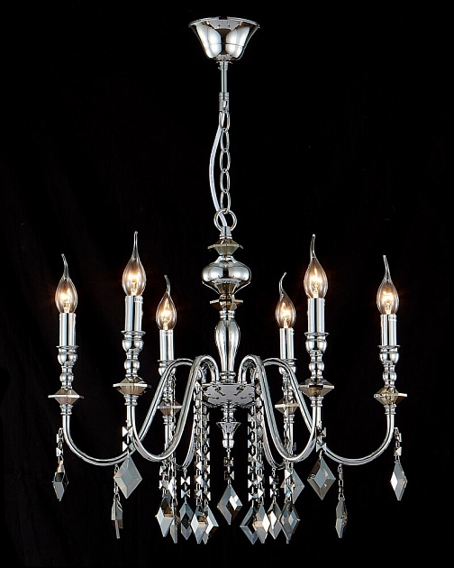 Подвесная люстра Crystal Lux MERCEDES SP6 CHROME/SMOKE Фото № 2