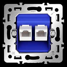 Механизм розетки компьютерной двойной RJ45+RJ45 кат.6, S70 Voltum VLS0602M 1