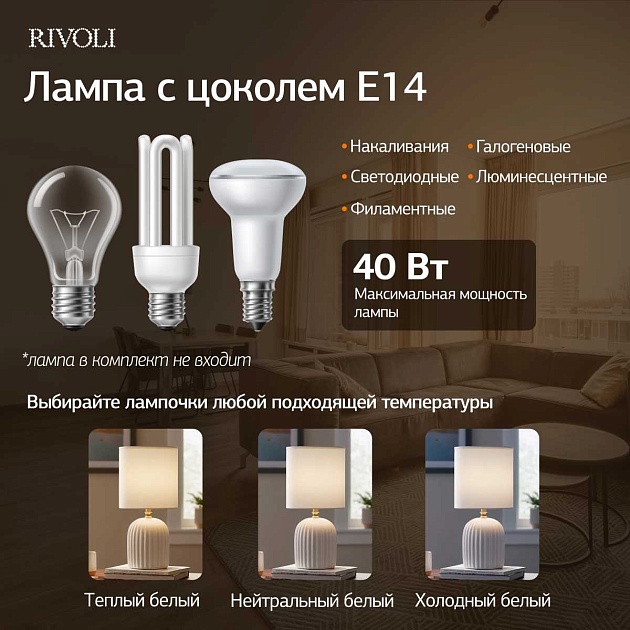 Настольная лампа Rivoli May 7548-501 Б0070131 изображение 2 Настольная лампа Rivoli May 7548-501 Б0070131 Фото № 2