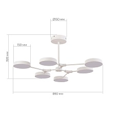 Потолочная светодиодная люстра Evoluce Monta SLE6003-502-06 2