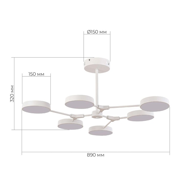 Потолочная светодиодная люстра Evoluce Monta SLE6003-502-06 Фото № 3