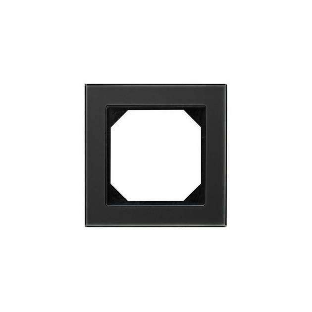 Рамка 1-постовая Liregus Epsilon стекло чёрное 28-236 фото 
