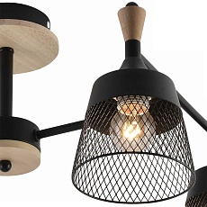 Потолочная люстра Reluce 01492-0.3-04 BK+WOOD 1