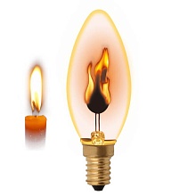 Лампа накаливания Uniel E14 3W золотистая IL-N-C35-3/RED-FLAME/E14/CL UL-00002981 2