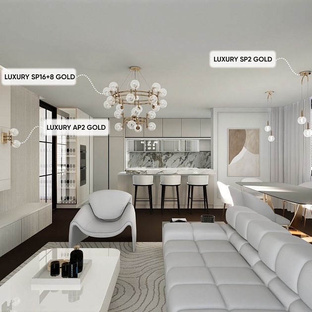 Подвесная люстра Crystal Lux Luxury SP16+8 Gold Фото № 6