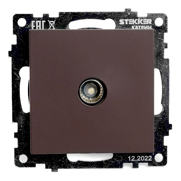 ТВ-розетка RJ-45 Stekker Катрин шоколад GLS00-7108-04 49024 Фото № 1