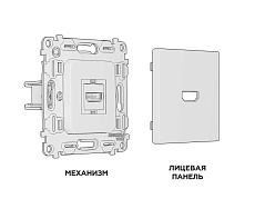 Комплект механизма розетки HDMI 2.0 AMBRELLA VOLT ALFA Серебро глянец 40V/500mA 2.0GHz 5-18Gbit/s QUANT (AP4140, VM222) MA414010 3