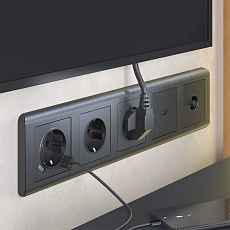 Накладка для розетки USB Werkel графит рифленый W1179504 4690389158667 2