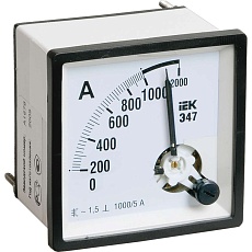 Амперметр аналоговый Э47 1000/5А класс точности 1,5 96х96мм IEK IPA20-6-1000-E