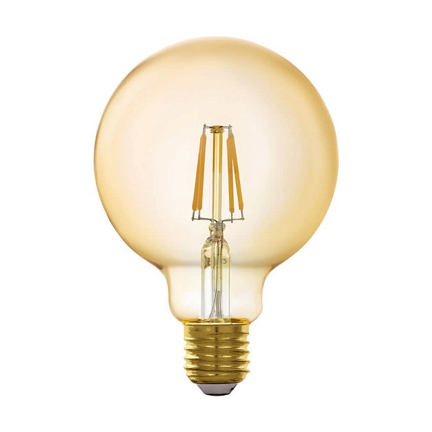 Лампа светодиодная филаментная диммируемая Eglo E27 5,5W 2200K золотистая 11866 фото 