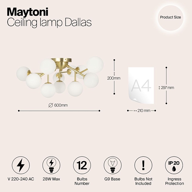 Потолочная люстра Maytoni Dallas MOD545CL-12BS изображение 2 Потолочная люстра Maytoni Dallas MOD545CL-12BS Фото № 2