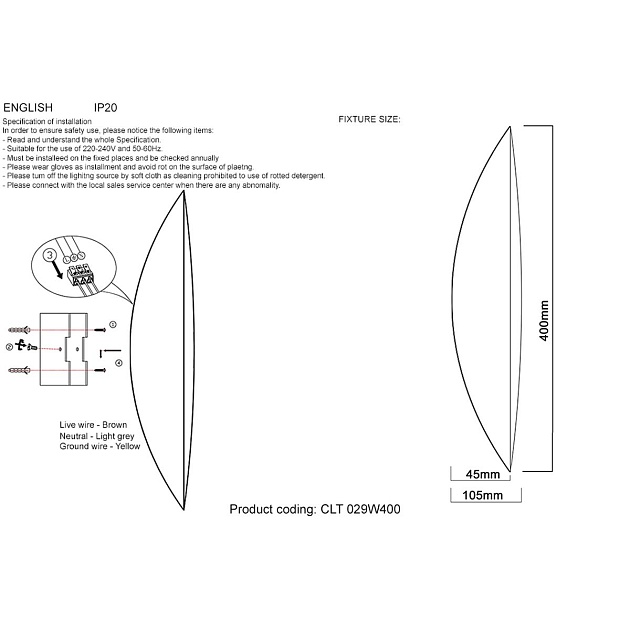 Настенный светильник Crystal Lux CLT 029W400 SL Фото № 2