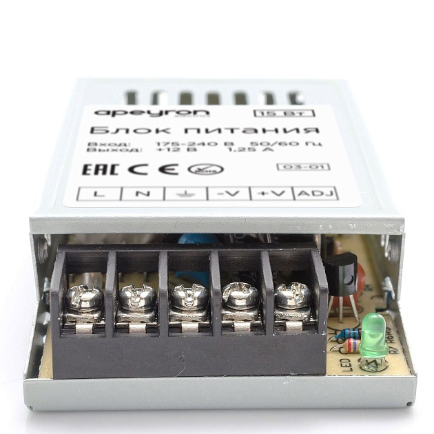 Блок питания Apeyron 12V 15W IP20 1,25 03-01 Фото № 16