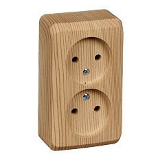 Розетка двойная 2К Systeme Electric Этюд 16A 250V сосна PA16-005D