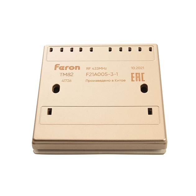 Выключатель двухклавишный беспроводной Feron Smart золото TM82 41726 фото 2