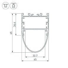 Профиль Arlight ARH-Line-B-3652-2000 Anod 036347 1