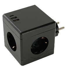 Разветвитель сетевой Stekker 3гн с/з 2хUSB A+Type C ADP16-33-21 49658 4