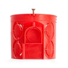 Подрозетник углубленный Stekker EBX30-01-1 с кабель-каналом для сплошных стен, красный 49002 3