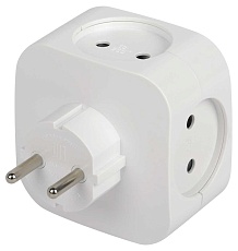 Разветвитель электрический ЭРА SP-4-USB-W на 4 розетки + 2xUSB 2400mA без заземления 10А белый Б0049532 5