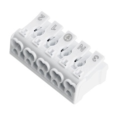 Клемма монтажная Stekker, LD294-4005, для подключения фазных проводников, 5 контактных групп (3 ввода, 3 вывода на полюс) 32956 3