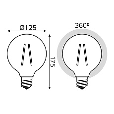 Лампа cветодиодная диммируемая Gauss E27 10W 2400K прозрачная 158802010-D 1
