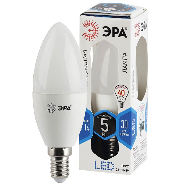 Лампа светодиодная ЭРА E14 5W 4000K матовая LED B35-5W-840-E14 Б0018872 фото 4