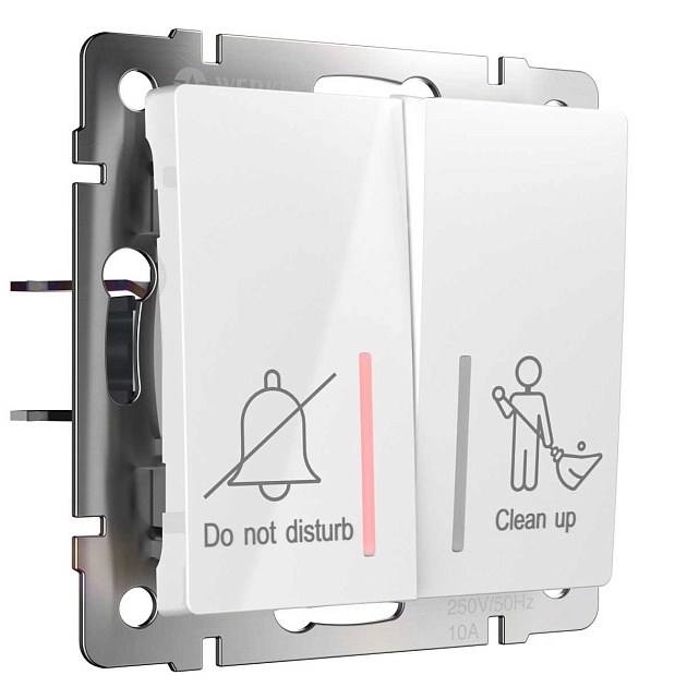 Выключатель двухклавишный для отелей Werkel белый W1120801 4690389171352 изображение 1 Выключатель двухклавишный для отелей Werkel белый W1120801 4690389171352 Фото № 1