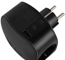 Разветвитель электрический ЭРА SP-3e-3USBAC-B на 3 розетки + 3 USB A+C с заземлением со шторками 16А черный Б0069082 4