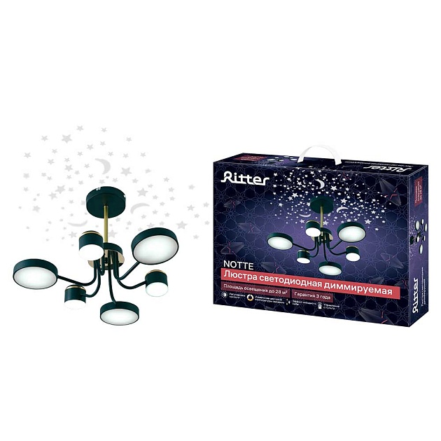 Потолочная люстра Ritter NOTTE 51633 4 изображение 1 Потолочная люстра Ritter NOTTE 51633 4 Фото № 1
