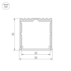 Профиль Arlight ARH-Power-W35-3000 Anod 036136 1